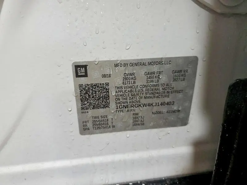 2019 CHEVROLET TRAVERSE LT  