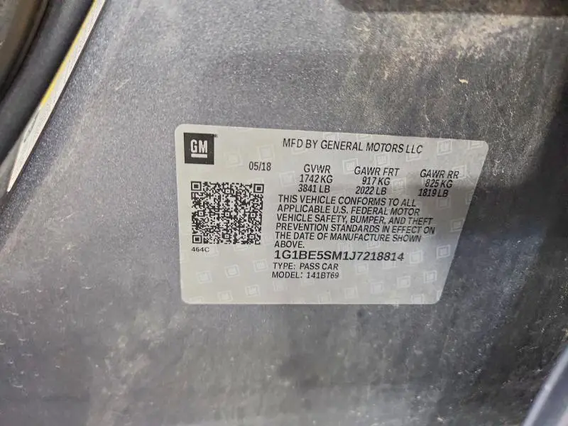2018 CHEVROLET CRUZE LT  