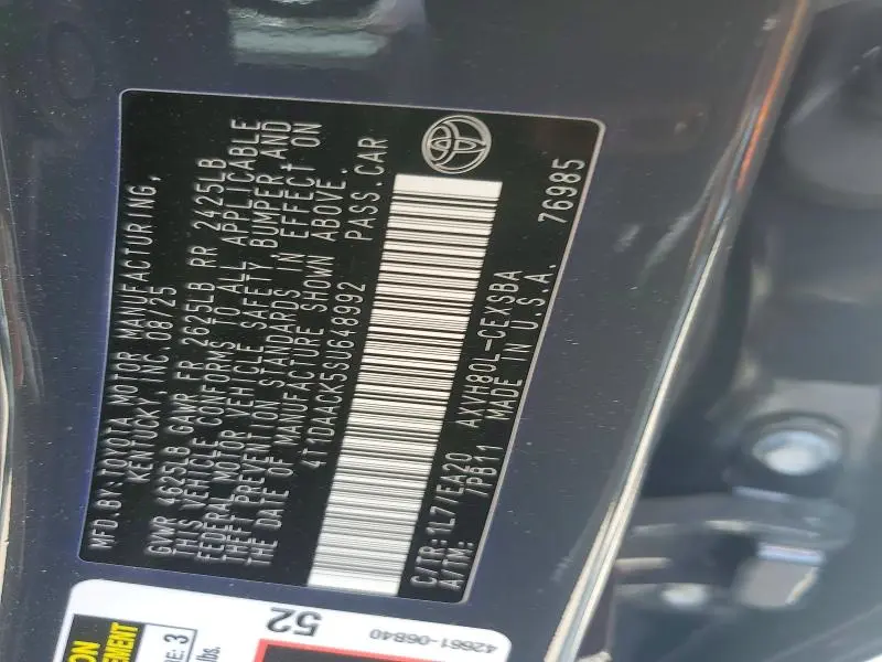 2025 TOYOTA CAMRY SE  
