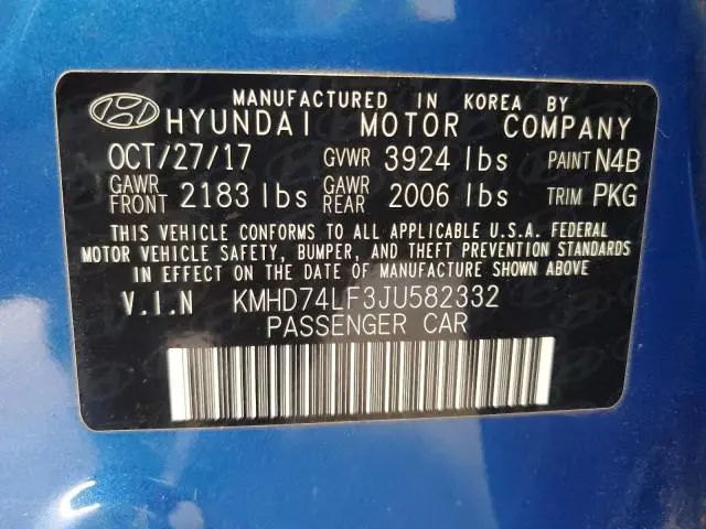 2018 HYUNDAI ELANTRA SE  