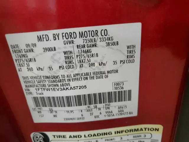 2010 FORD F150 SUPERCREW  