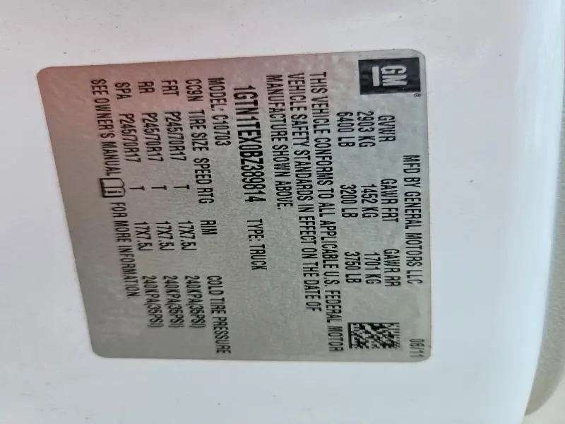 2011 GMC SIERRA C1500  