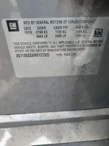 2017 CHEVROLET IMPALA LT  