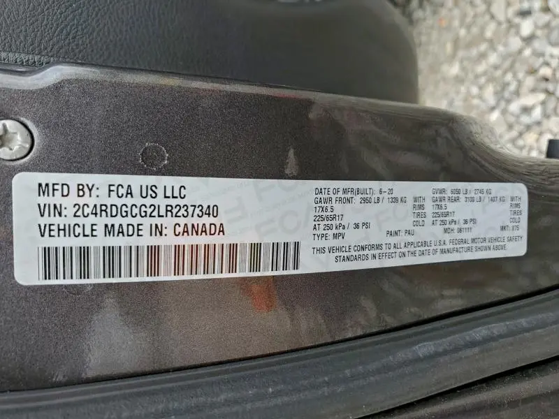 2020 DODGE GRAND CARAVAN SXT  