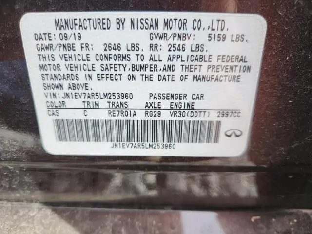 2020 INFINITI Q50 PURE  