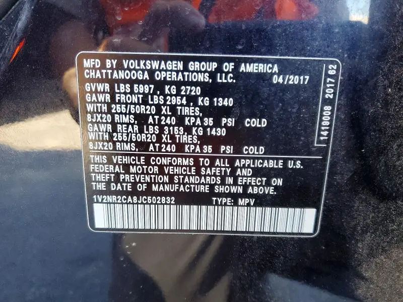 2018 VOLKSWAGEN ATLAS SEL PREMIUM  