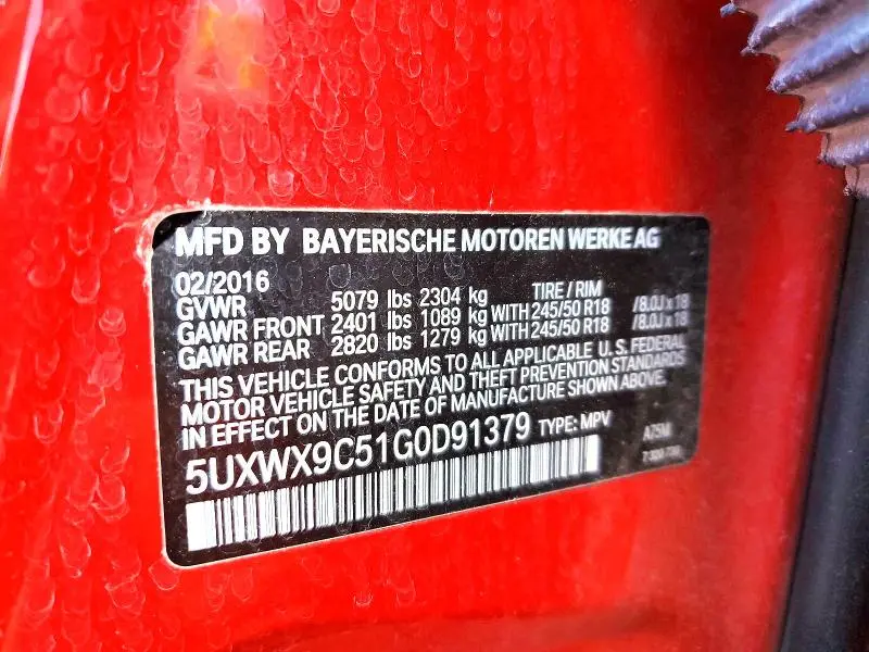 2016 BMW X3 XDRIVE28I  