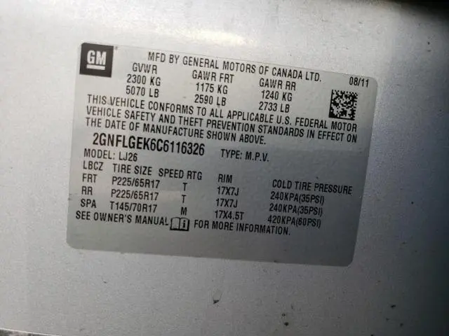 2012 CHEVROLET EQUINOX LTZ  