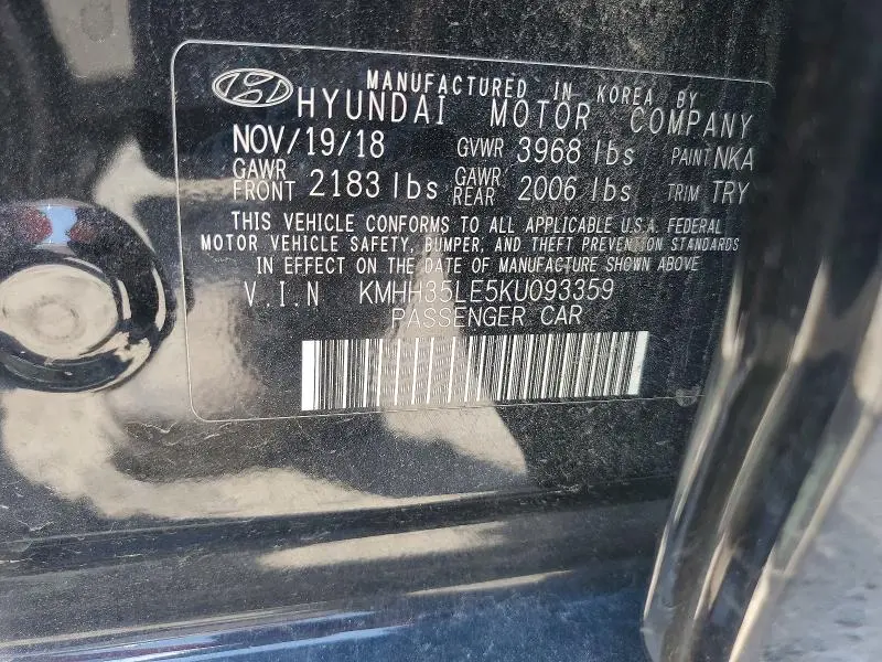 2019 HYUNDAI ELANTRA GT BASE  