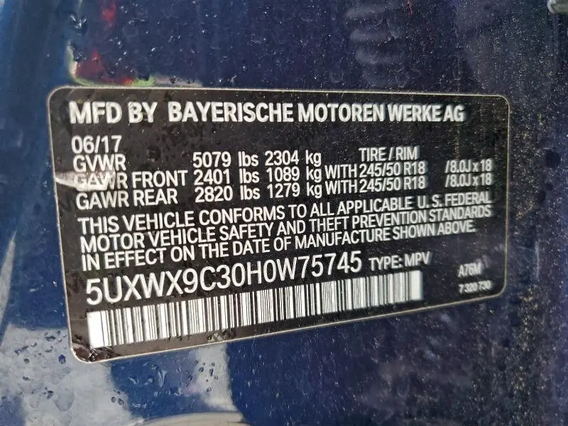 2017 BMW X3 XDRIVE28I  