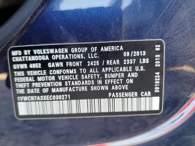 2014 VOLKSWAGEN PASSAT SEL  