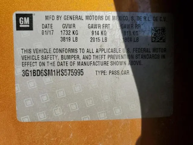 2017 CHEVROLET CRUZE LT