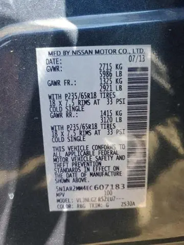 2014 NISSAN PATHFINDER S  