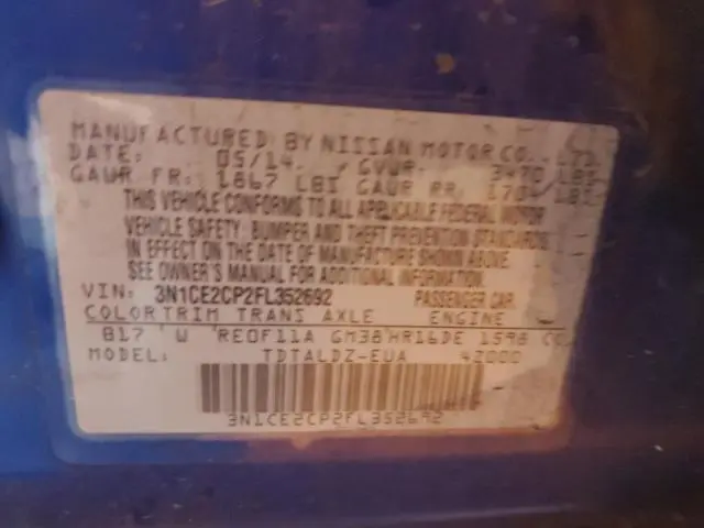 2015 NISSAN VERSA NOTE S  