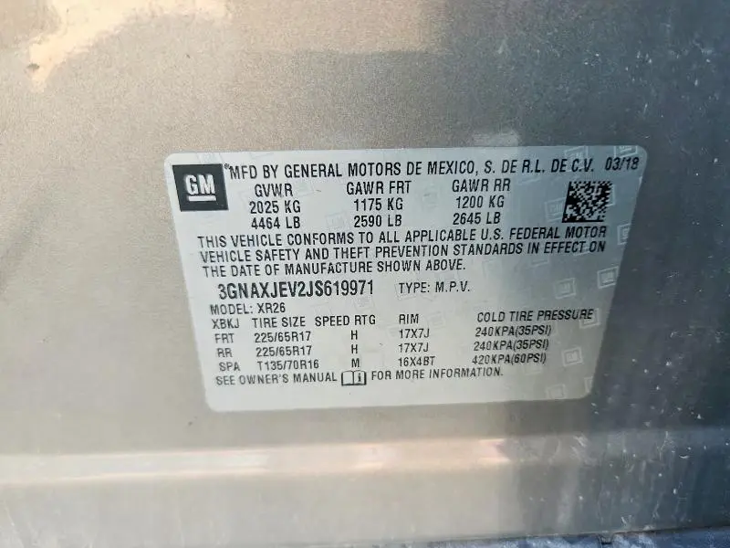 2018 CHEVROLET EQUINOX LT  