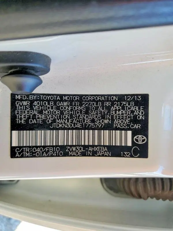 2014 TOYOTA PRIUS TWO  