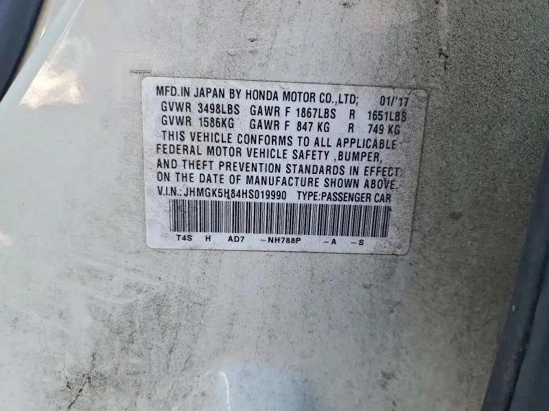2017 HONDA FIT EX  