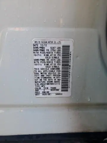 2013 NISSAN MURANO S  