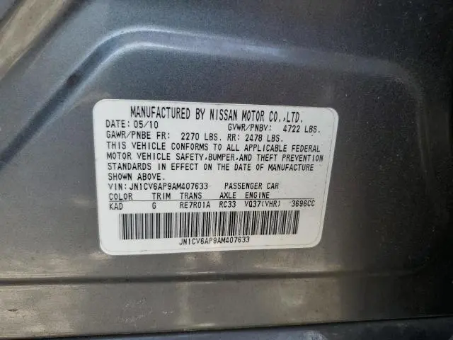 2010 INFINITI G37 BASE  