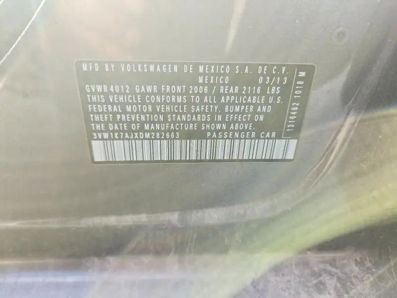 2013 VOLKSWAGEN JETTA BASE  