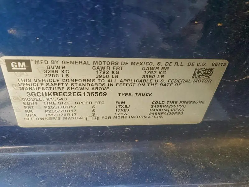 2014 CHEVROLET SILVERADO K1500 LT  