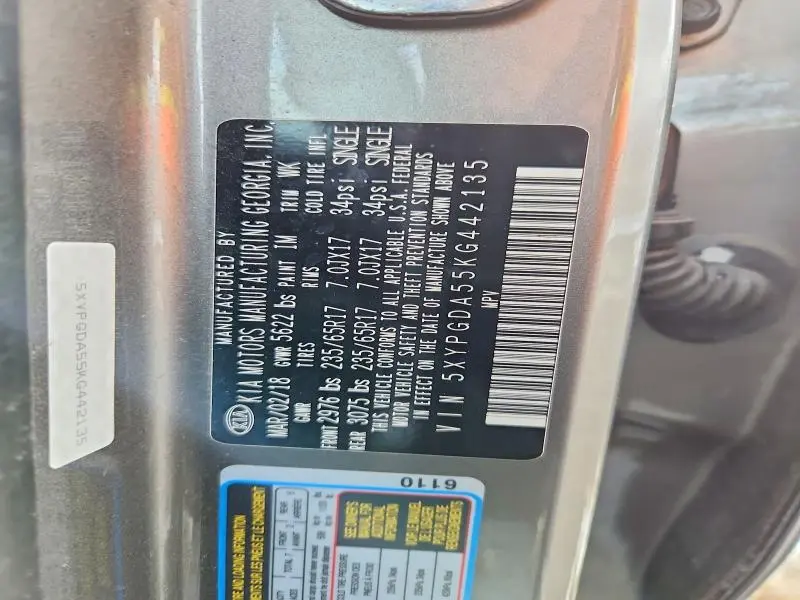 2019 KIA SORENTO LX V6  