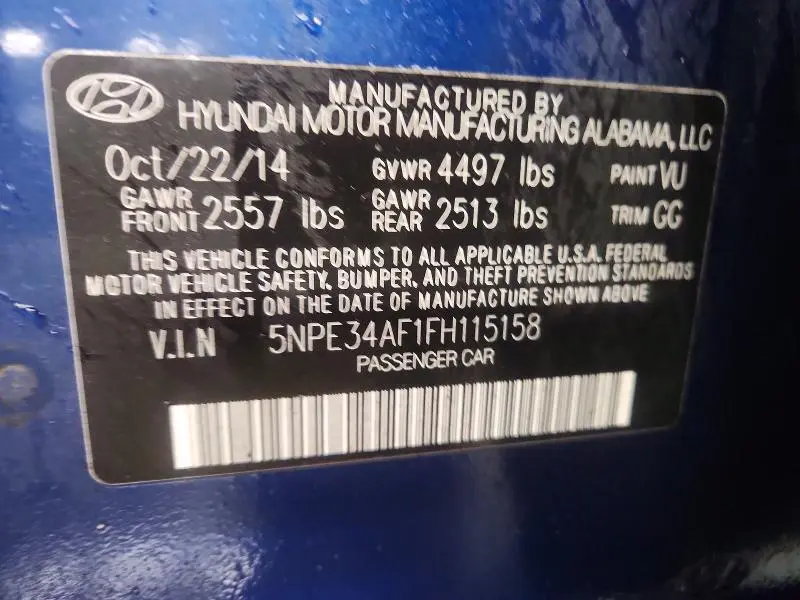 2015 HYUNDAI SONATA SPORT  