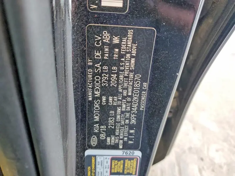 2019 KIA FORTE S  