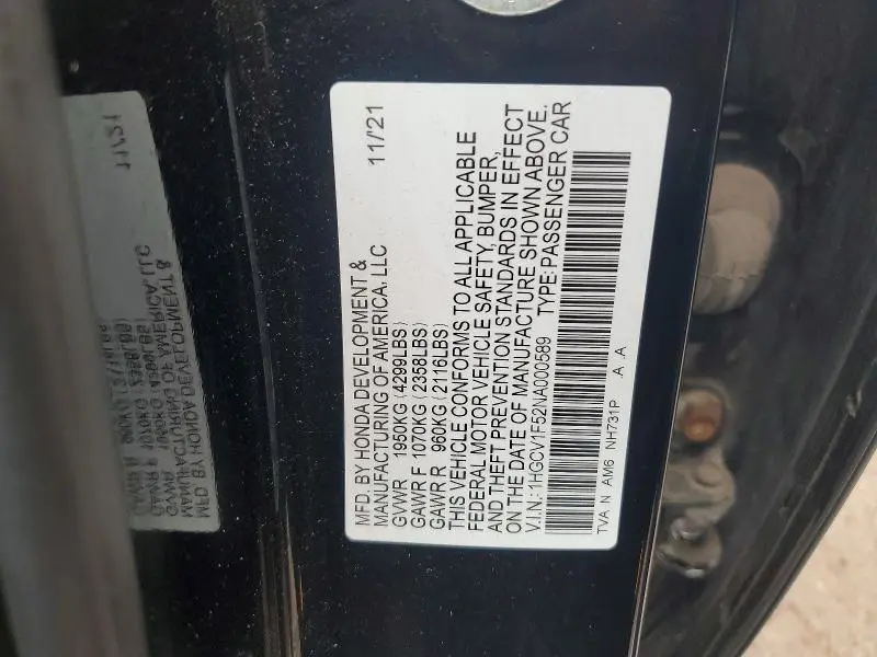 2022 HONDA ACCORD EXL  