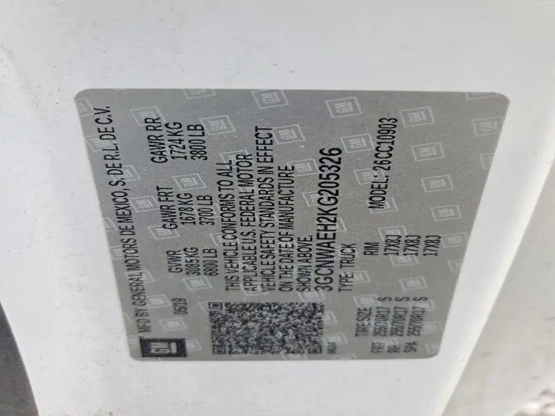 2019 CHEVROLET SILVERADO C1500  