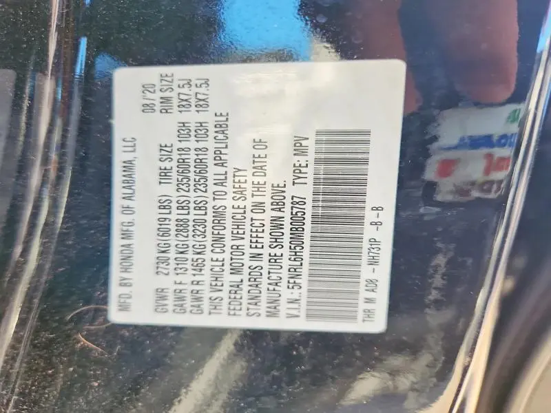 2021 HONDA ODYSSEY EX  