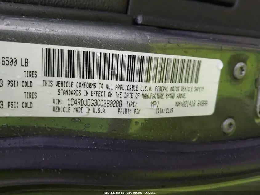 2012 DODGE DURANGO CREW