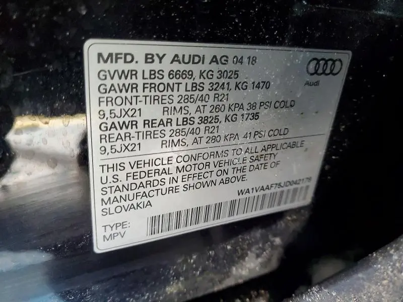 2018 AUDI Q7 PRESTIGE  