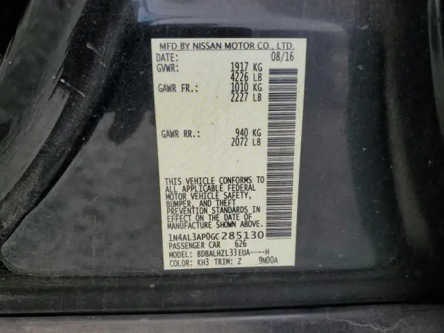 2016 NISSAN ALTIMA 2.5  