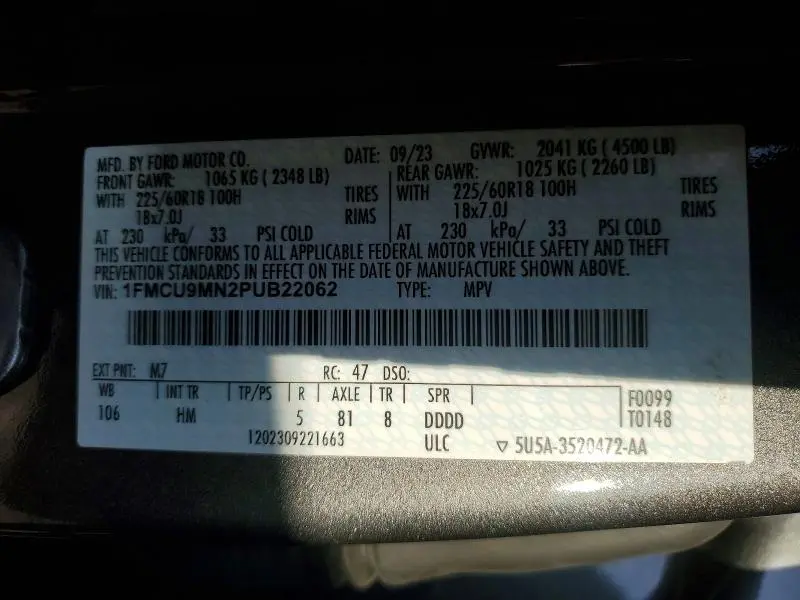 2023 FORD ESCAPE ST LINE  