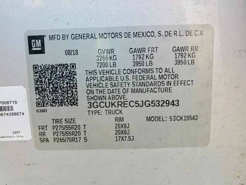 2018 CHEVROLET SILVERADO K1500 LT  