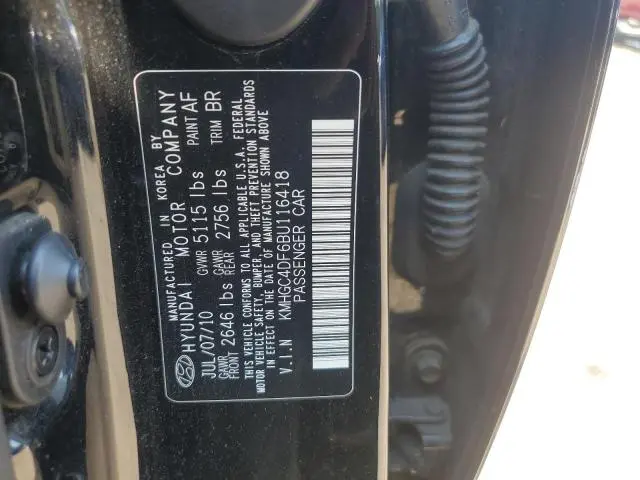 2011 HYUNDAI GENESIS 4.6L  