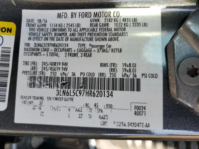 2017 LINCOLN MKZ SELECT  