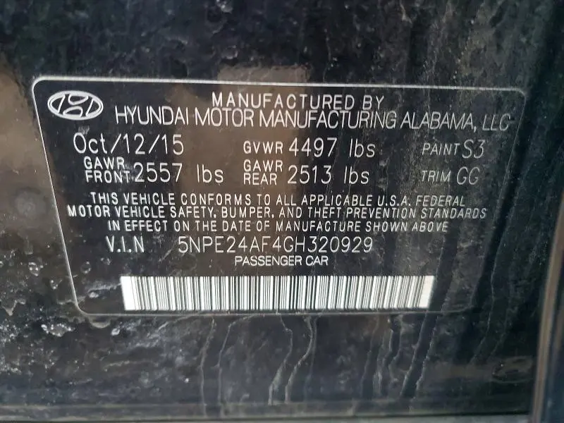 2016 HYUNDAI SONATA SE  