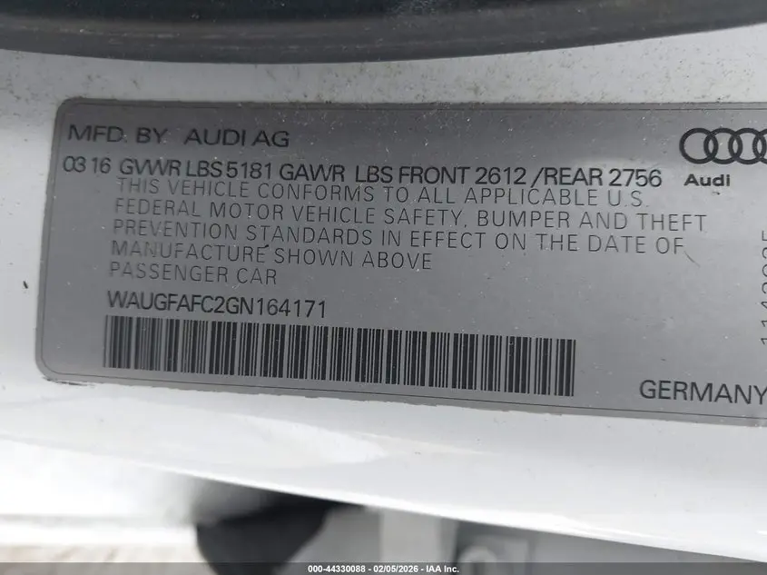 2016 AUDI A6 2.0T PREMIUM PLUS