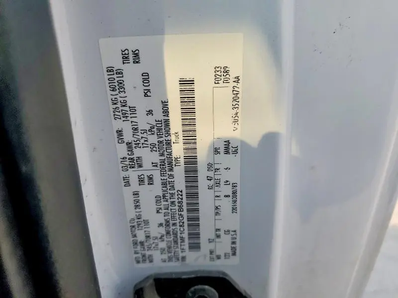 2016 FORD F150   
