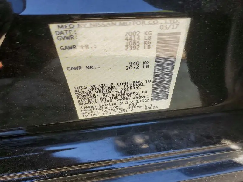 2017 NISSAN ALTIMA 3.5 SL  