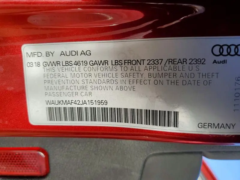 2018 AUDI A4 PREMIUM  