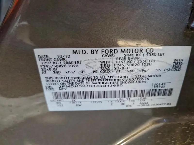 2013 FORD EDGE LIMITED  