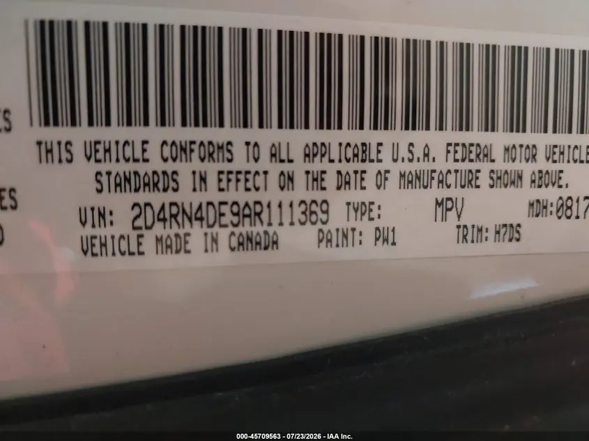 2010 DODGE GRAND CARAVAN SE