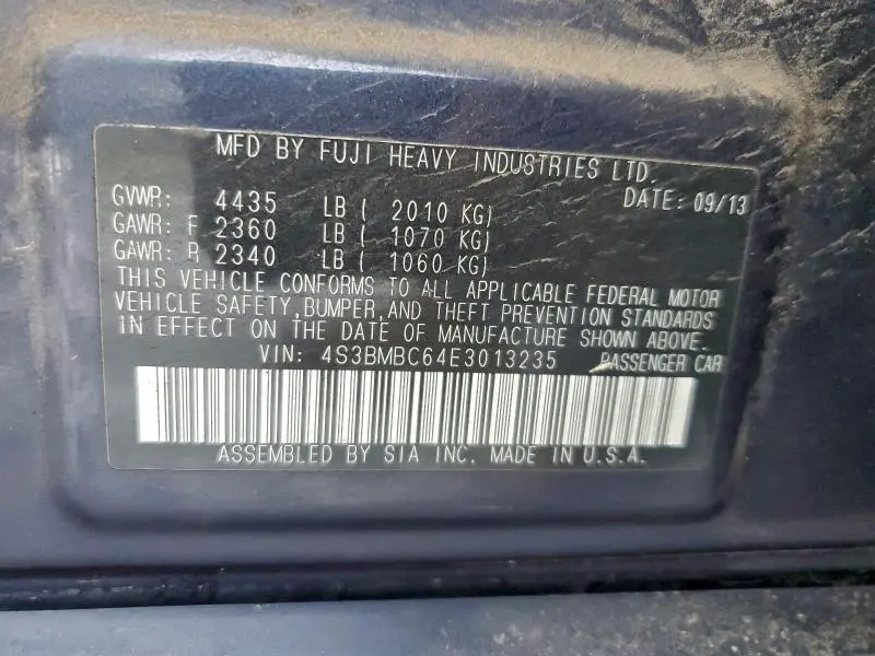2014 SUBARU LEGACY 2.5I PREMIUM  