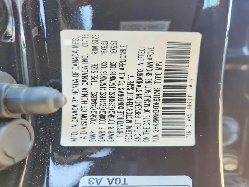2013 HONDA CR-V LX  