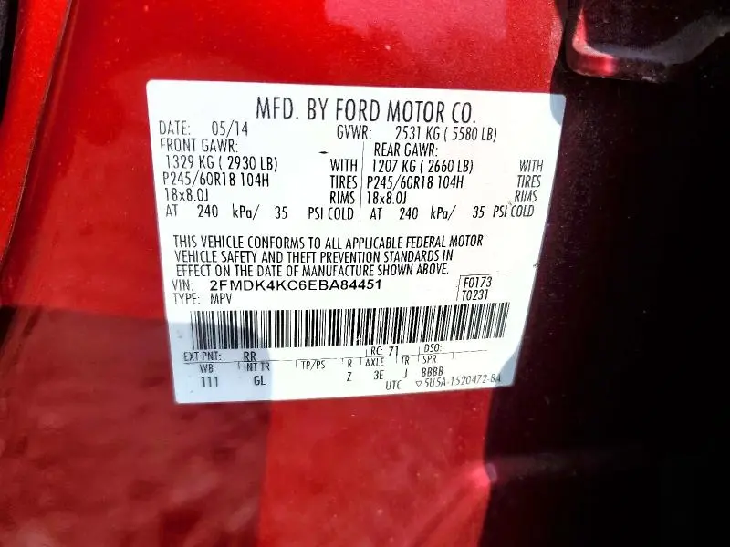 2014 FORD EDGE LIMITED  