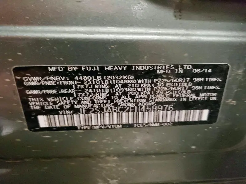 2015 SUBARU FORESTER 2.5I  