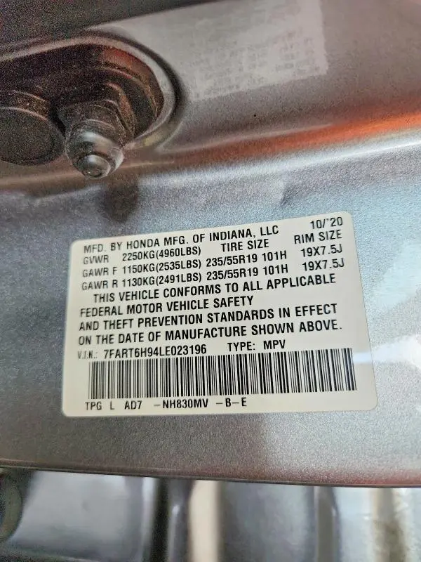 2020 HONDA CR-V TOURING  